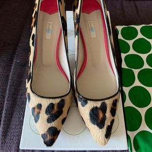Boden 60s heel leopard print calf hair, size 39